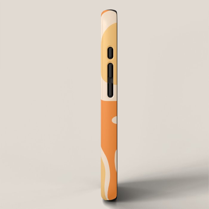 Retro Modern Liquid Swirl Abstract Pattern Square in Tangerine Orange Tones iPhone Case Gallery Image 2