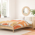 Retro Modern Liquid Swirl Abstract Pattern Square in Tangerine Orange Tones Duvet Cover Gallery Image 2