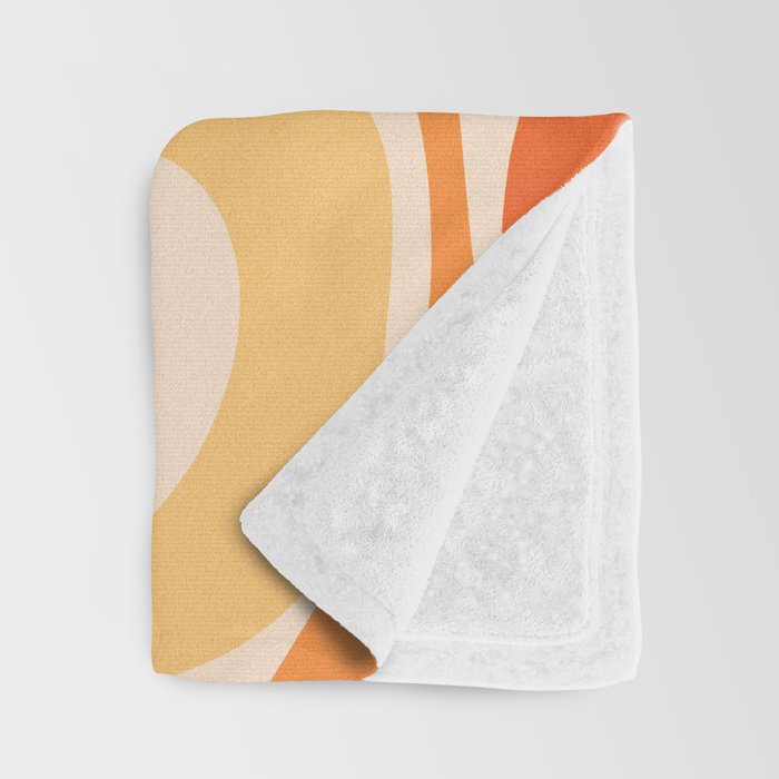 Retro Modern Liquid Swirl Abstract Pattern Square in Tangerine Orange Tones Throw Blanket Gallery Image 3