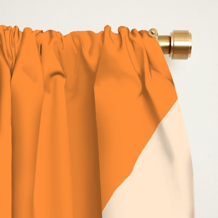 Retro Modern Liquid Swirl Abstract Pattern Square in Tangerine Orange Tones Window Curtain Gallery Image 2