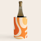 Retro Modern Liquid Swirl Abstract Pattern Square in Tangerine Orange Tones Wine Chiller Gallery Image 3