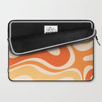 Retro Modern Liquid Swirl Abstract Pattern Square in Tangerine Orange Tones Laptop Sleeve Gallery Image 2