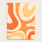 Retro Modern Liquid Swirl Abstract Pattern Square in Tangerine Orange Tones Notebook Gallery Image 4