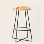 Retro Modern Liquid Swirl Abstract Pattern Square in Tangerine Orange Tones Stool Gallery Image 1