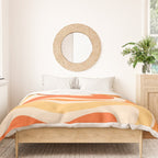 Retro Modern Liquid Swirl Abstract Pattern Square in Tangerine Orange Tones Duvet Cover Gallery Image 3