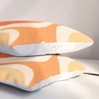 Retro Modern Liquid Swirl Abstract Pattern Square in Tangerine Orange Tones Pillow Sham Gallery Image 3