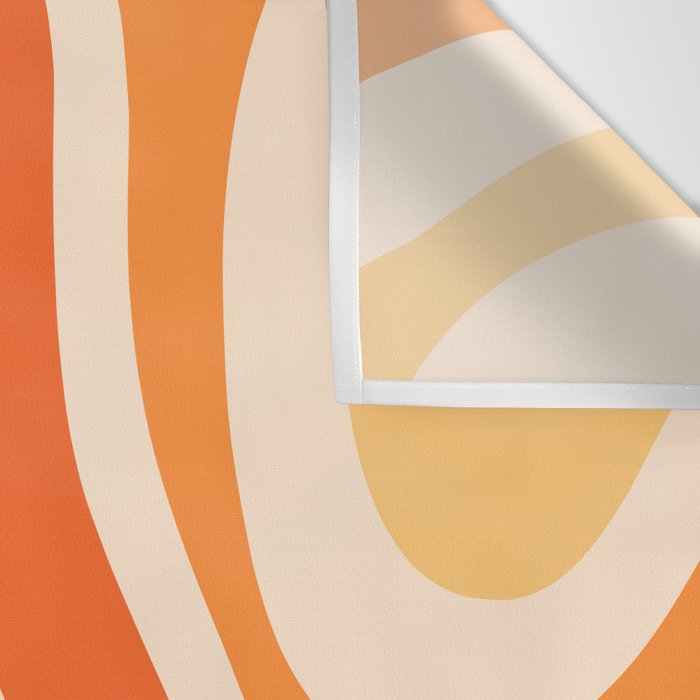 Retro Modern Liquid Swirl Abstract Pattern Square in Tangerine Orange Tones Wall Tapestry Gallery Image 3