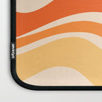Retro Modern Liquid Swirl Abstract Pattern Square in Tangerine Orange Tones Laptop Sleeve Gallery Image 3