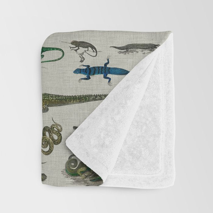 Reptiles vintage pattern Throw Blanket Gallery Image 3