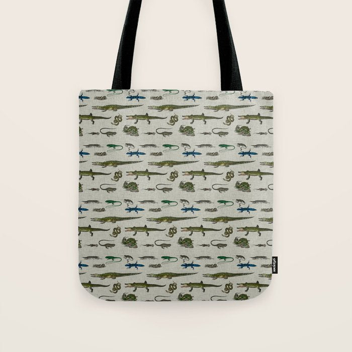 Reptiles vintage pattern Tote Bag Gallery Image 1
