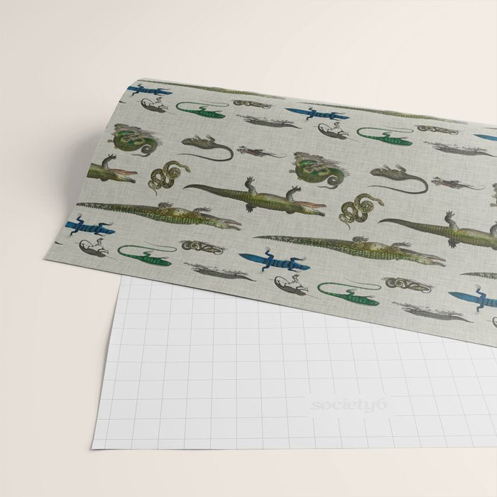 Reptiles vintage pattern Wrapping Paper Gallery Image 2