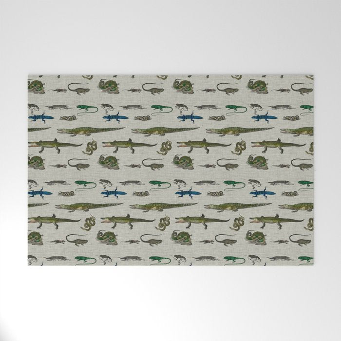 Reptiles vintage pattern Welcome Mat Gallery Image 1