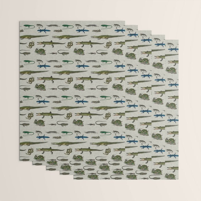 Reptiles vintage pattern Wrapping Paper Gallery Image 3