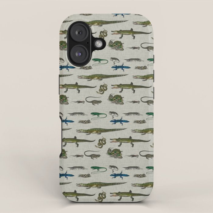 Reptiles vintage pattern iPhone Case Gallery Image 1