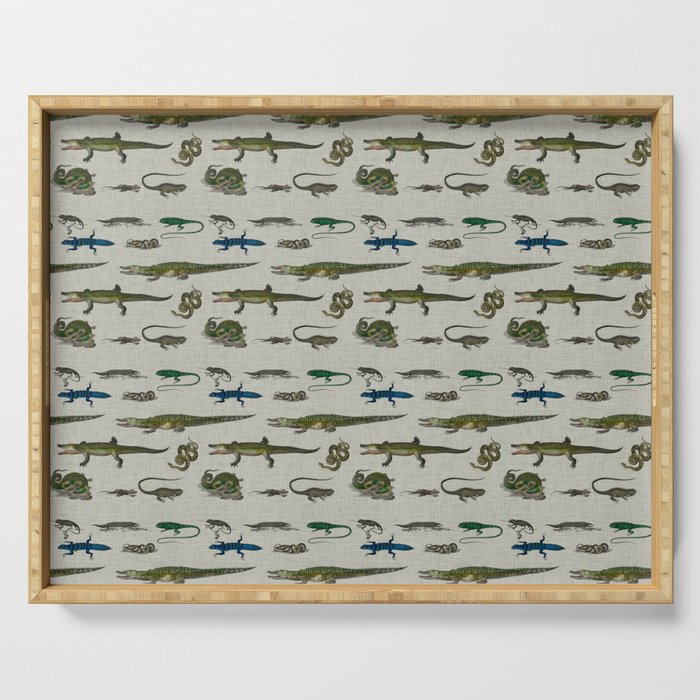 Reptiles vintage pattern Serving Tray Gallery Image 1