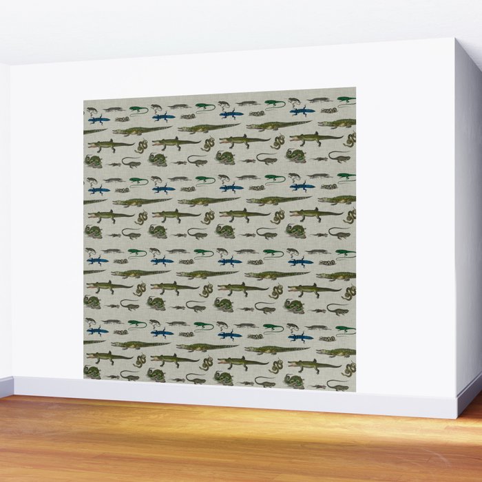 Reptiles vintage pattern Wall Mural Gallery Image 2