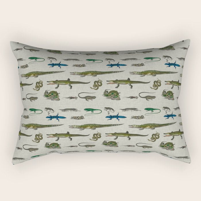 Reptiles vintage pattern Rectangular Pillow Gallery Image 1