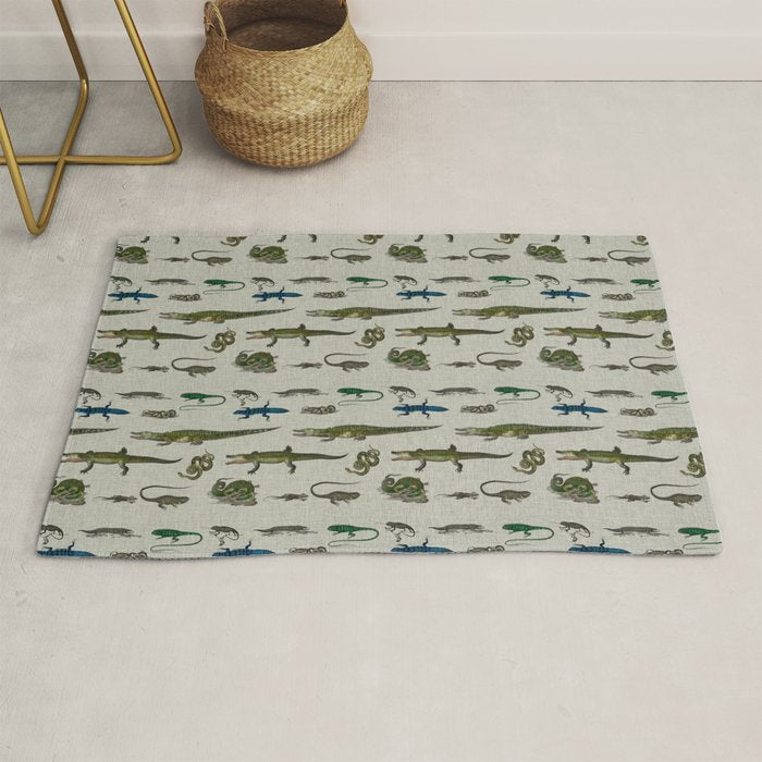 Reptiles vintage pattern Rug Gallery Image 1