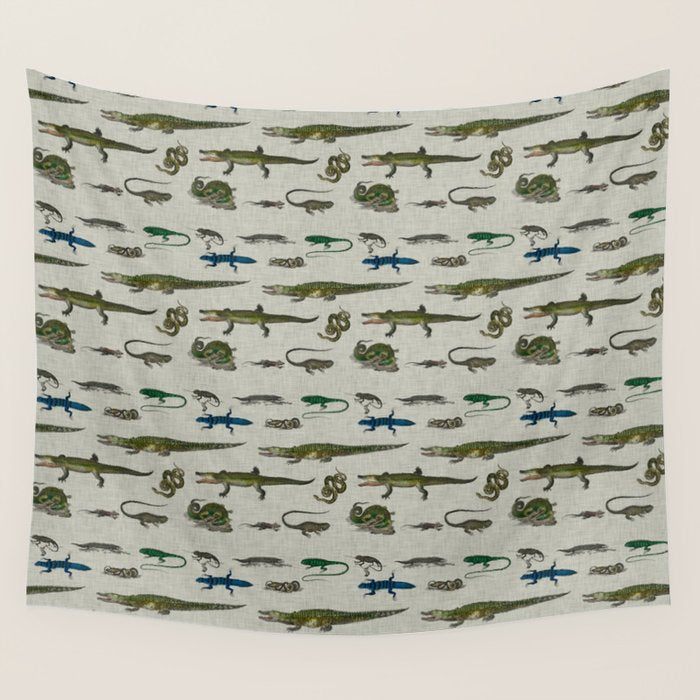 Reptiles vintage pattern Wall Tapestry Gallery Image 4