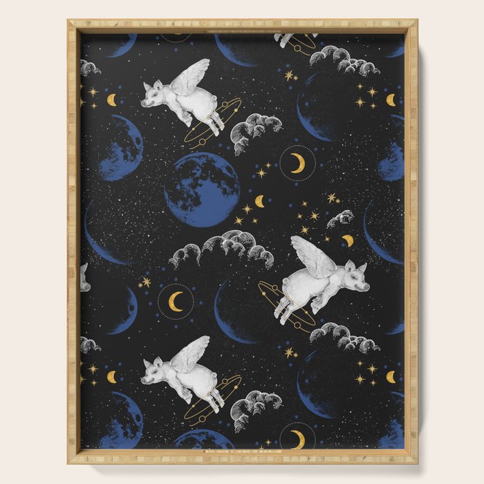 Celestial Pigs of the Night Sky A Serving Tray Gallery Image 1