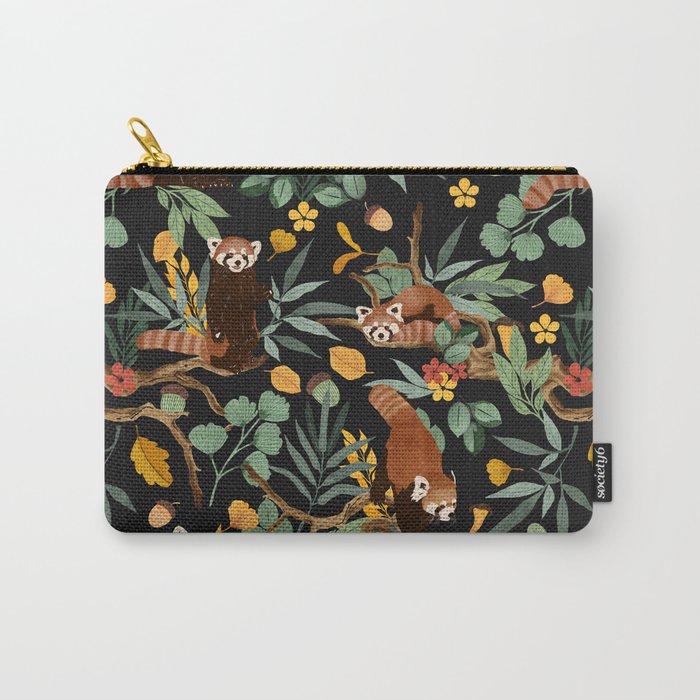 RED PANDAS IN DARK WILD NATURE Carry All Pouch Gallery Image 1