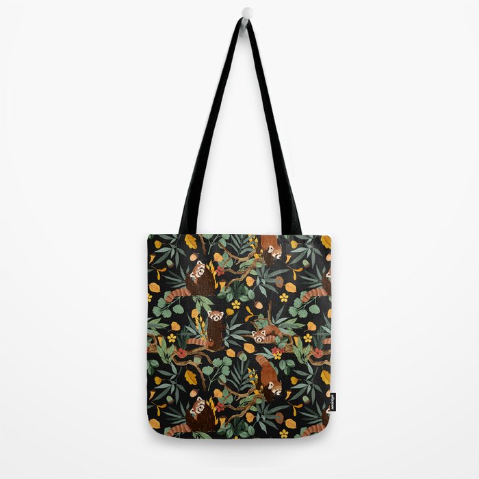 RED PANDAS IN DARK WILD NATURE Tote Bag Gallery Image 2