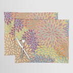 Festive, Floral Prints, Orange, Yellow, Teal and Pink Placemat Gallery Image 1
