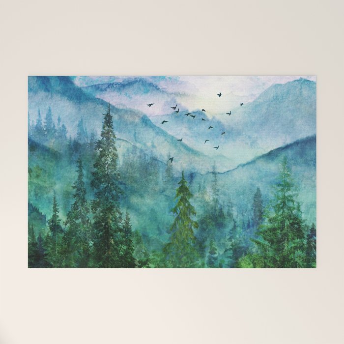 Spring Mountainscape Welcome Mat Gallery Image 1