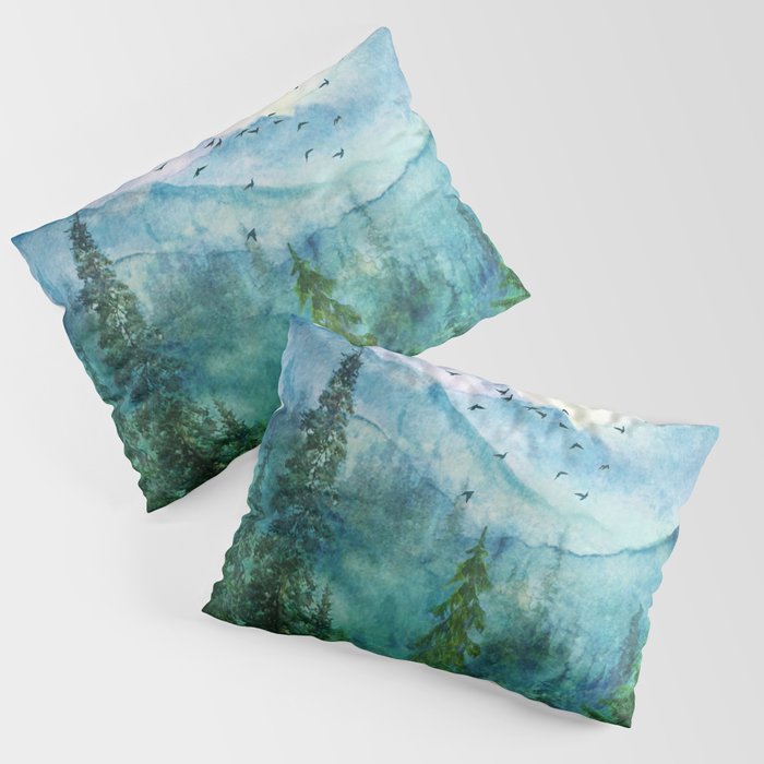 Spring Mountainscape Pillow Sham Gallery Image 1