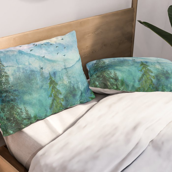 Spring Mountainscape Pillow Sham Gallery Image 2