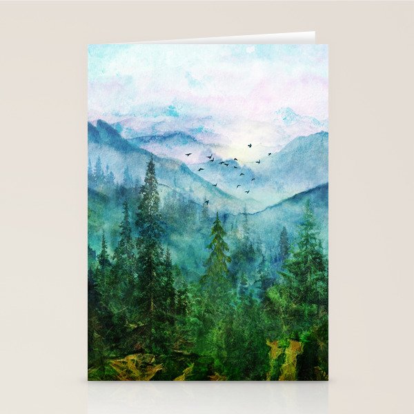 Spring Mountainscape Stationery Card Gallery Image 1