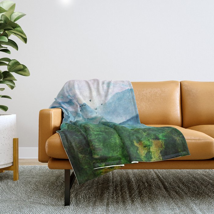 Spring Mountainscape Throw Blanket Gallery Image 1