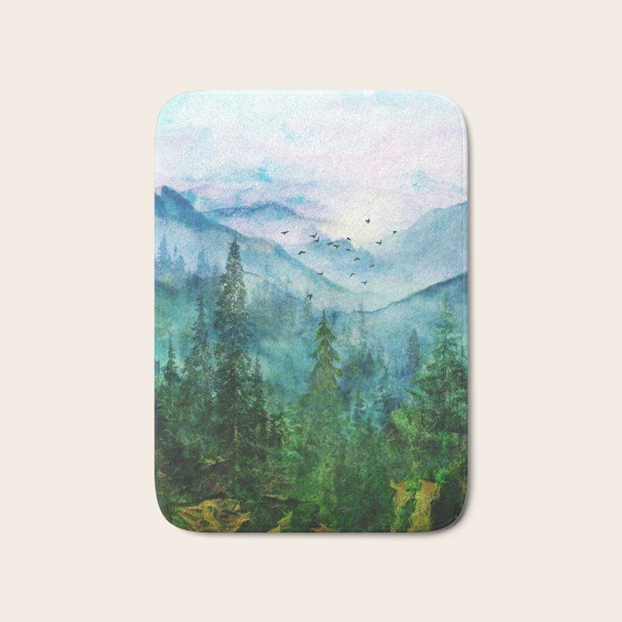 Spring Mountainscape Bath Mat Gallery Image 1