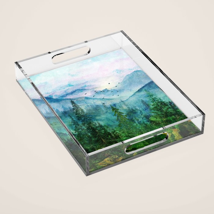 Spring Mountainscape Acrylic Tray Gallery Image 1
