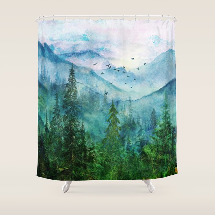 Spring Mountainscape Shower Curtain Gallery Image 1