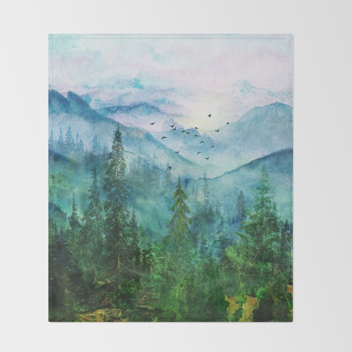 Spring Mountainscape Throw Blanket Gallery Image 2