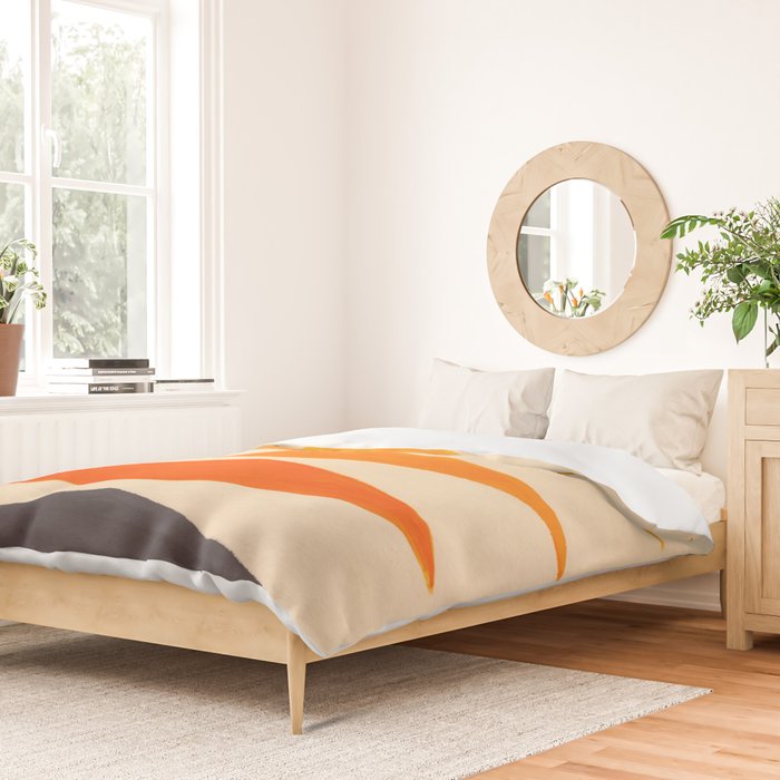 Vintage Scandinavian Orange Geometric Triangle Pattern Duvet Cover Gallery Image 2