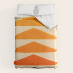 Vintage Scandinavian Orange Geometric Triangle Pattern Duvet Cover Gallery Image 6