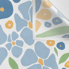 Blue and Yellow Flowers Wall Tapestry Gallery Image 3