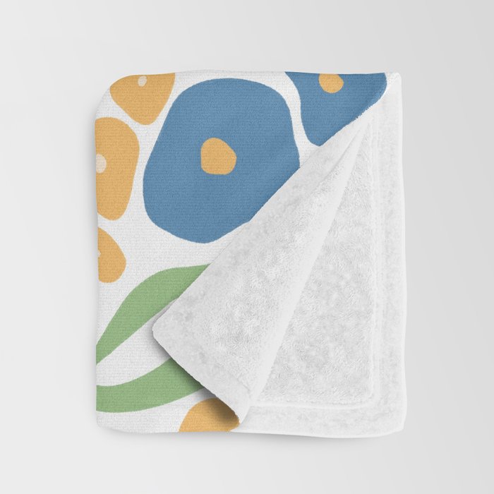 Blue and Yellow Flowers Throw Blanket Gallery Image 3