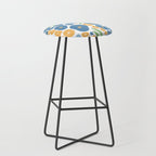 Blue and Yellow Flowers Stool Gallery Image 1