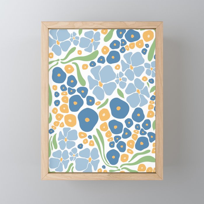 Blue and Yellow Flowers Mini Art Print Gallery Image 1