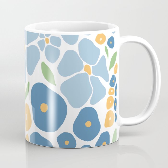 Blue and Yellow Flowers Coffee Mug Gallery Image 1