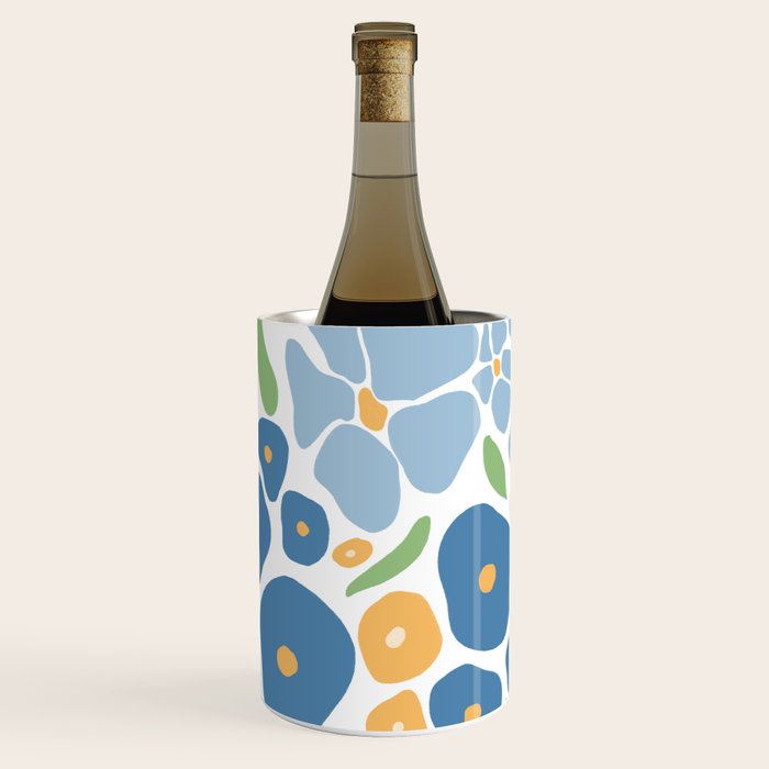 Blue and Yellow Flowers Wine Chiller Gallery Image 1