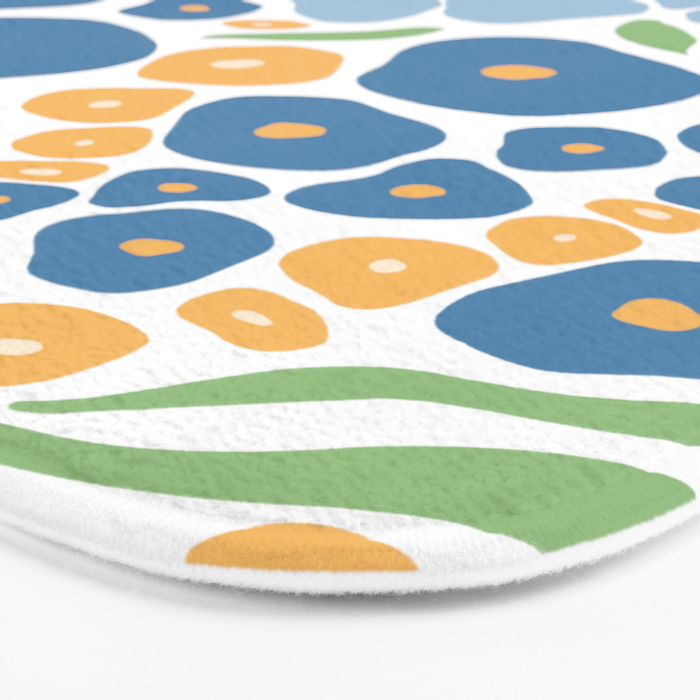 Blue and Yellow Flowers Bath Mat Gallery Image 3