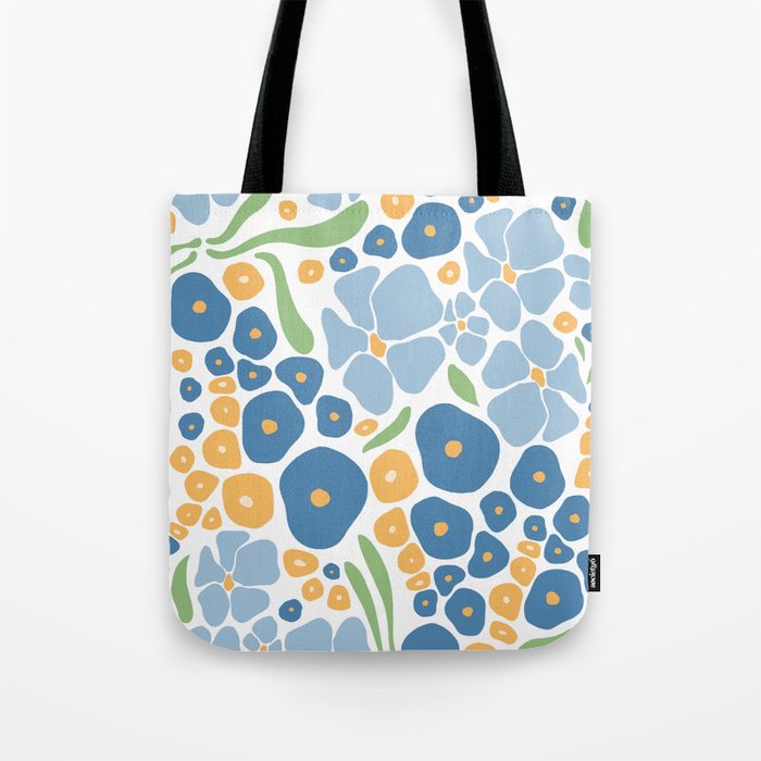 Blue and Yellow Flowers Tote Bag Gallery Image 1