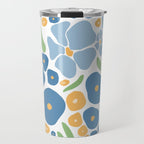 Blue and Yellow Flowers Travel Mug Gallery Image 1