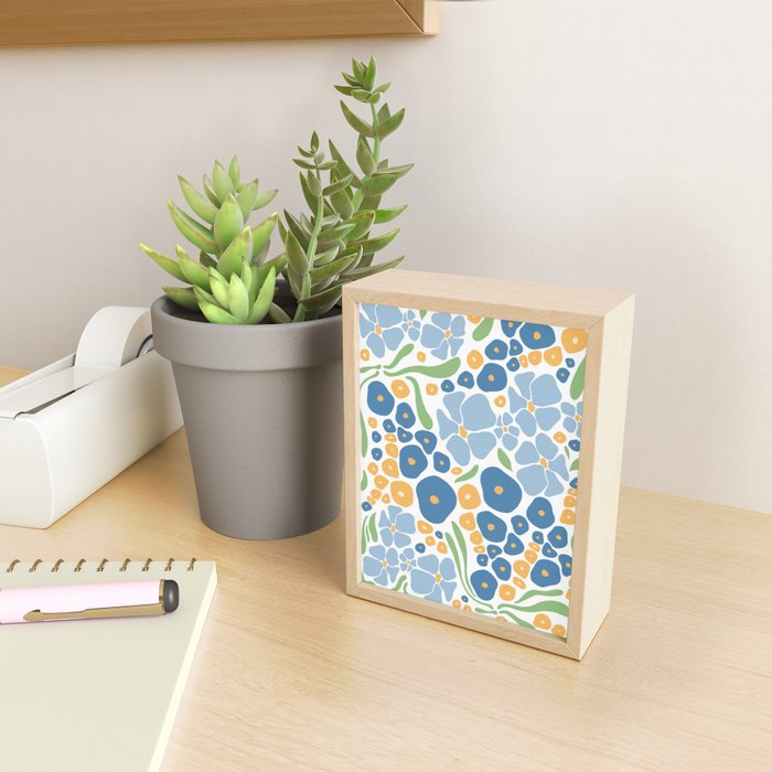 Blue and Yellow Flowers Mini Art Print Gallery Image 2