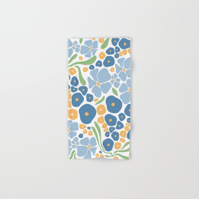 Blue and Yellow Flowers Bath Towel Gallery Image 1