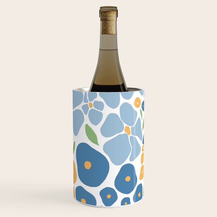 Blue and Yellow Flowers Wine Chiller Gallery Image 3